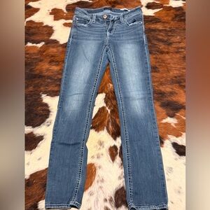 Virgo Blue Straight Leg Jeans Classic Denim